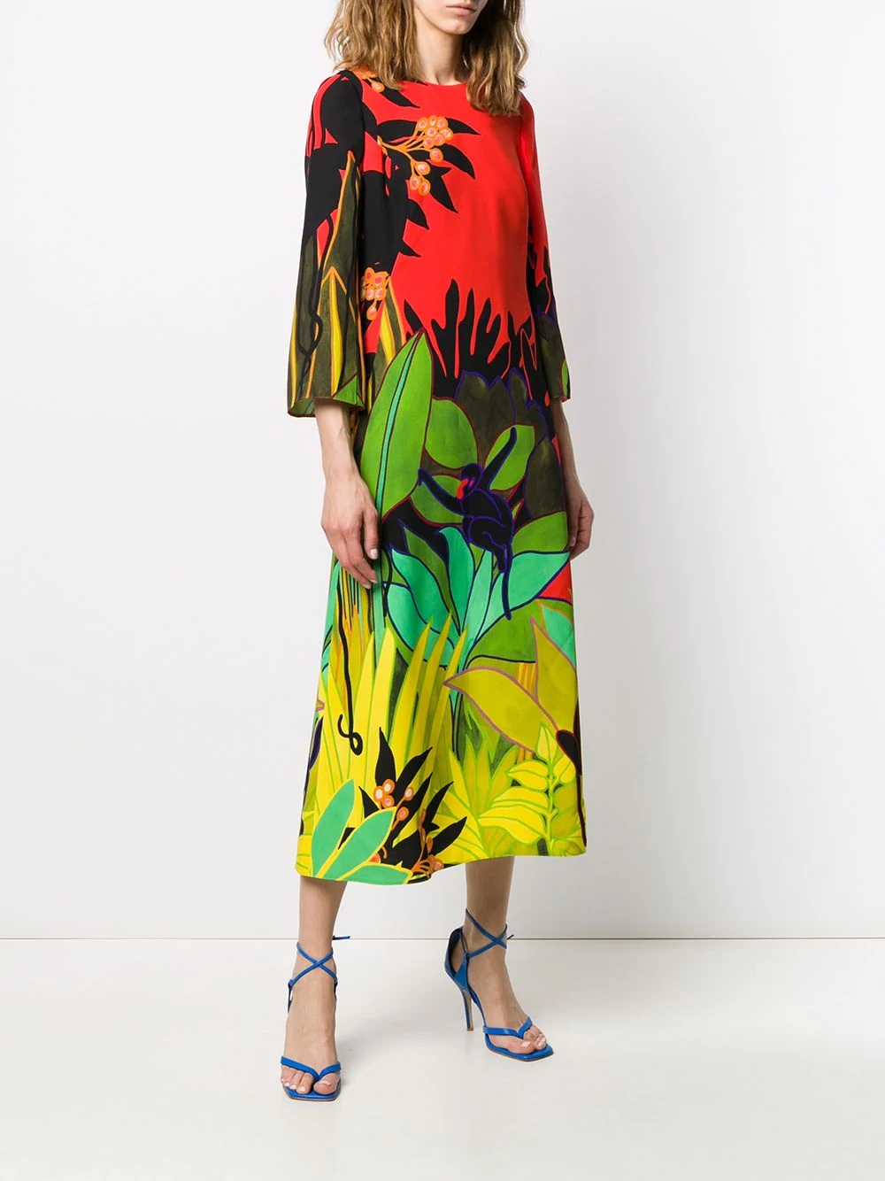 Monkey Forest print midi dress - 3