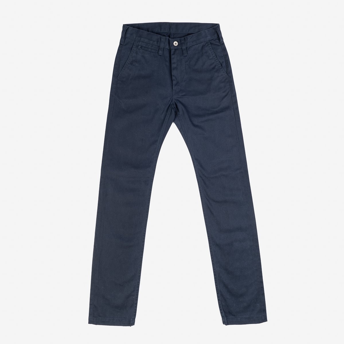 IH-721-NAV 9oz Mercerised Selvedge Cotton Slim Tapered Chinos - Navy - 1