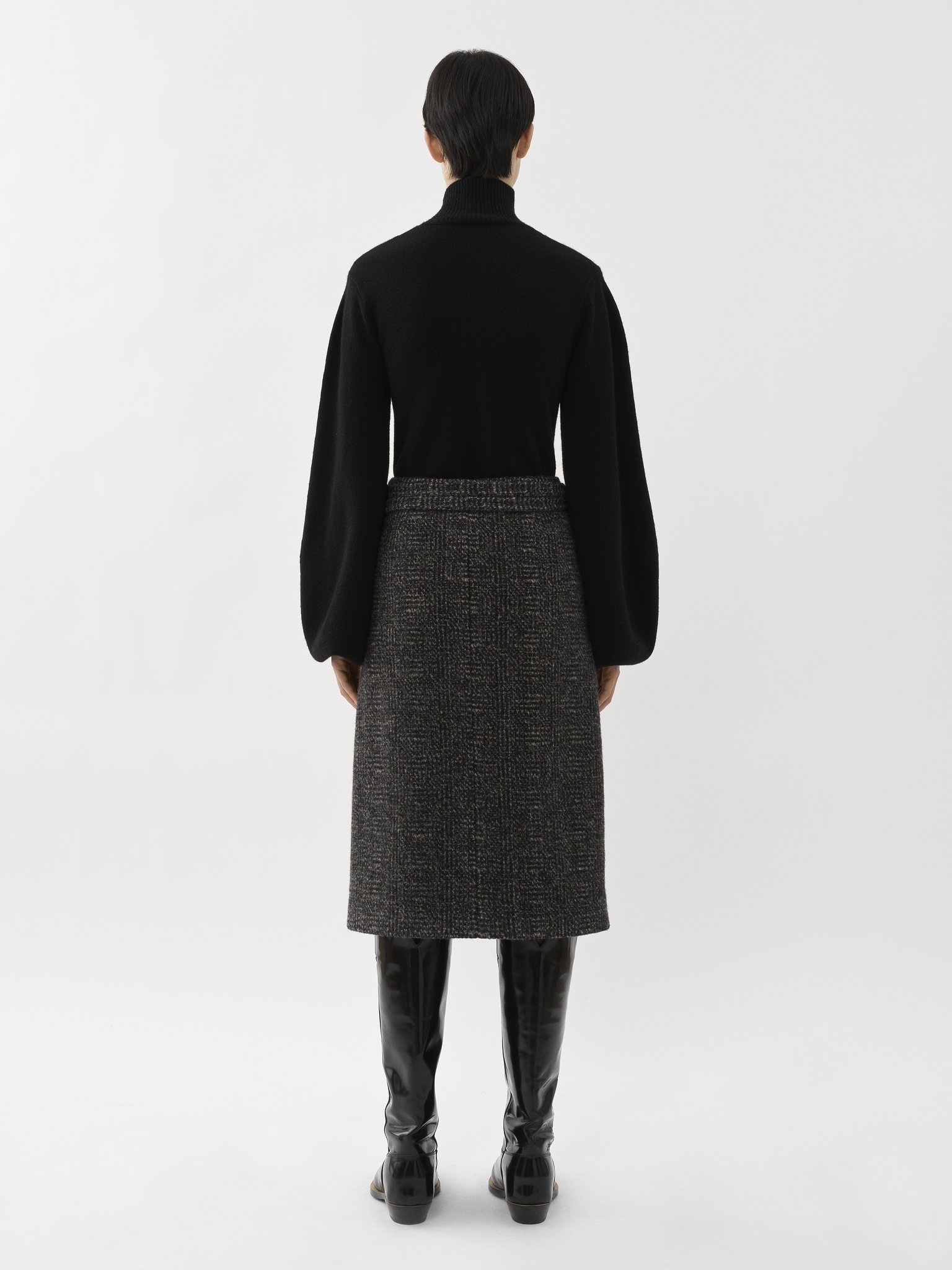 BALLOON-SLEEVE HIGH-NECK SWEATER - 4