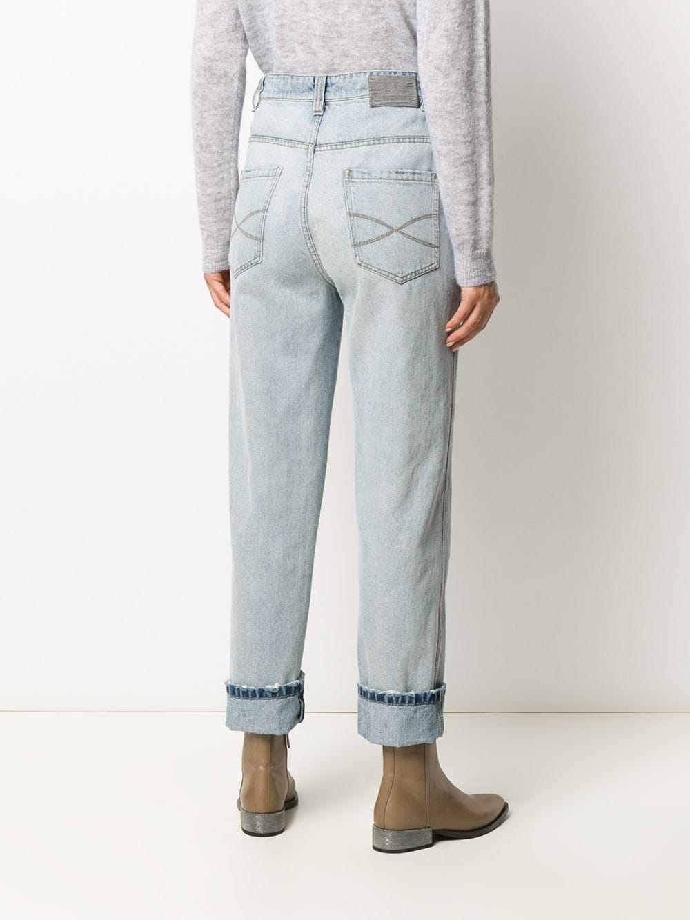 high-waisted straight-leg jeans - 4