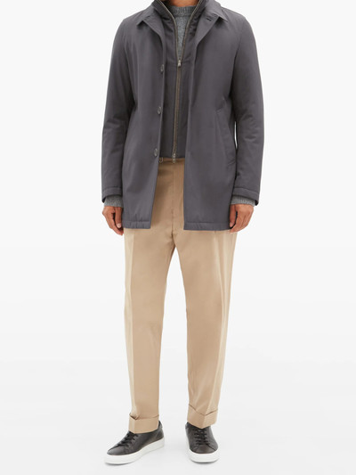 Herno Single-breasted gabardine car coat outlook