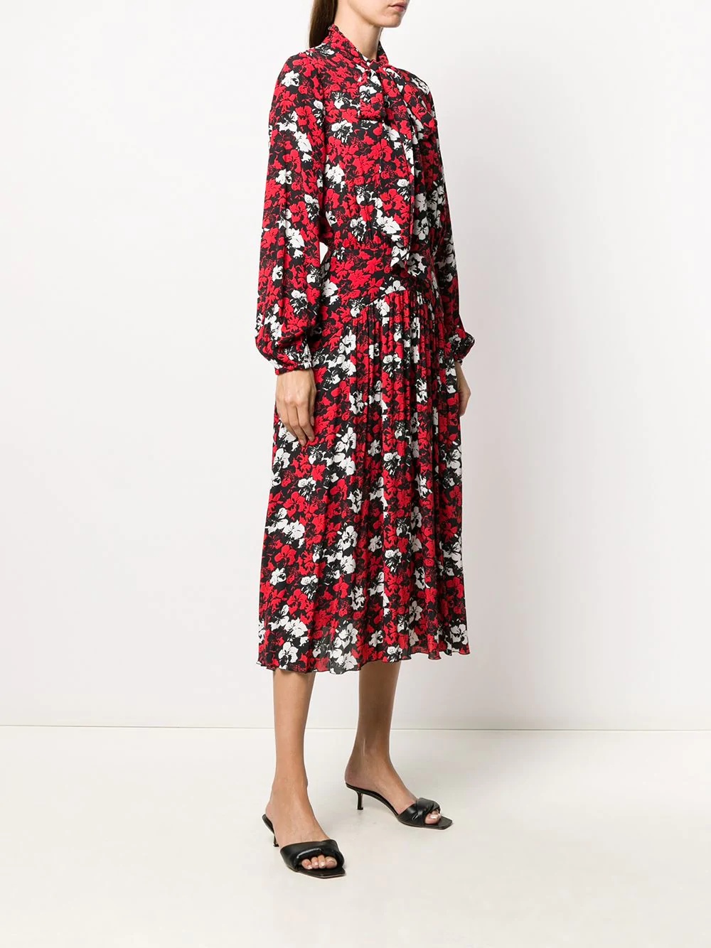 floral-print pussy-bow midi dress - 3