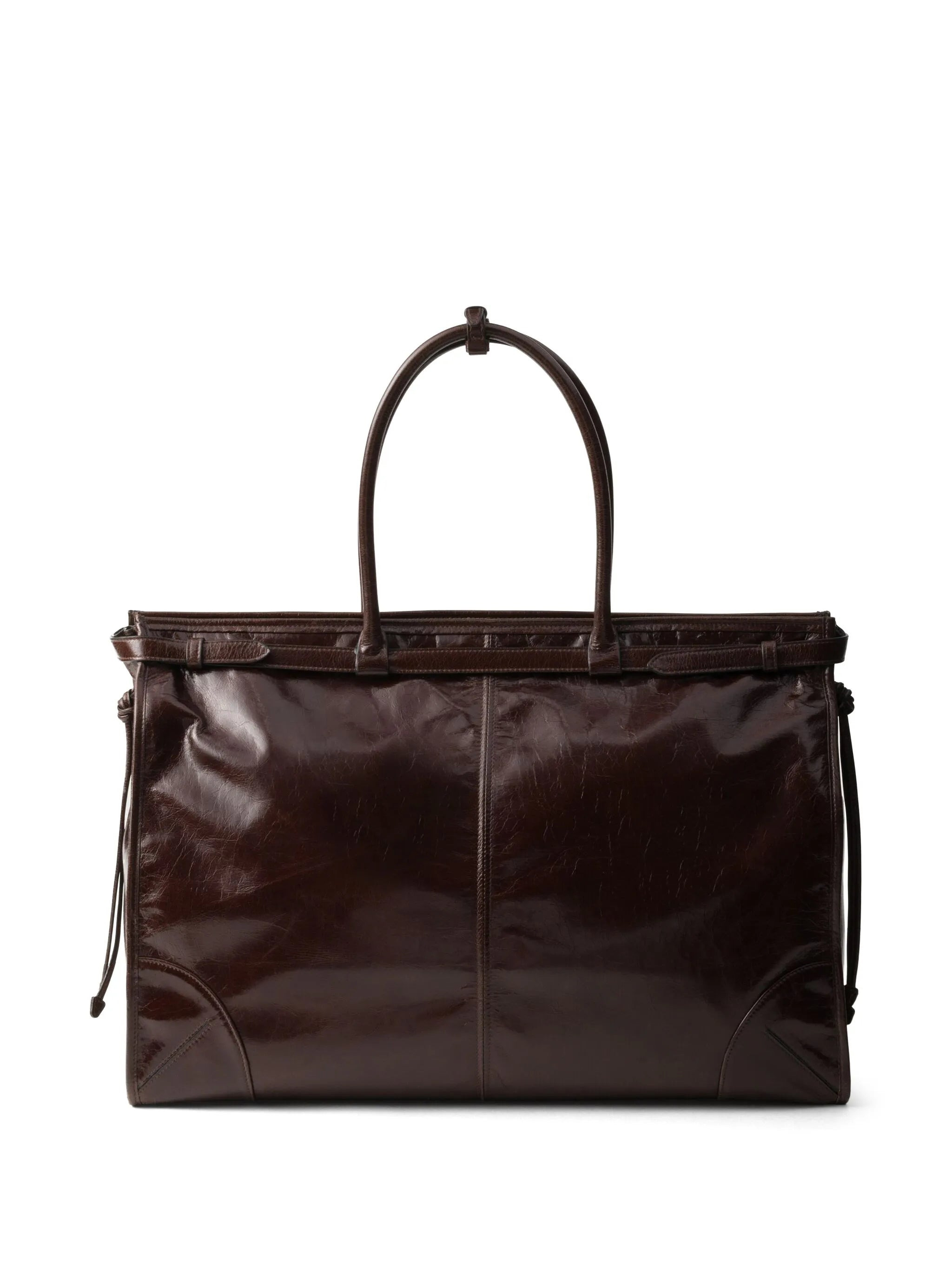 Prada Triangle-logo Leather Tote Bag - 5