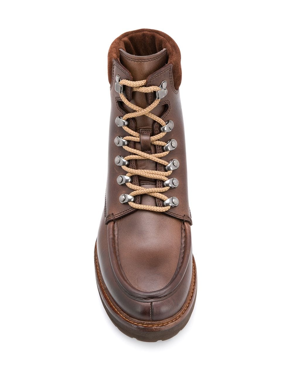 round-toe lace-up boots - 4