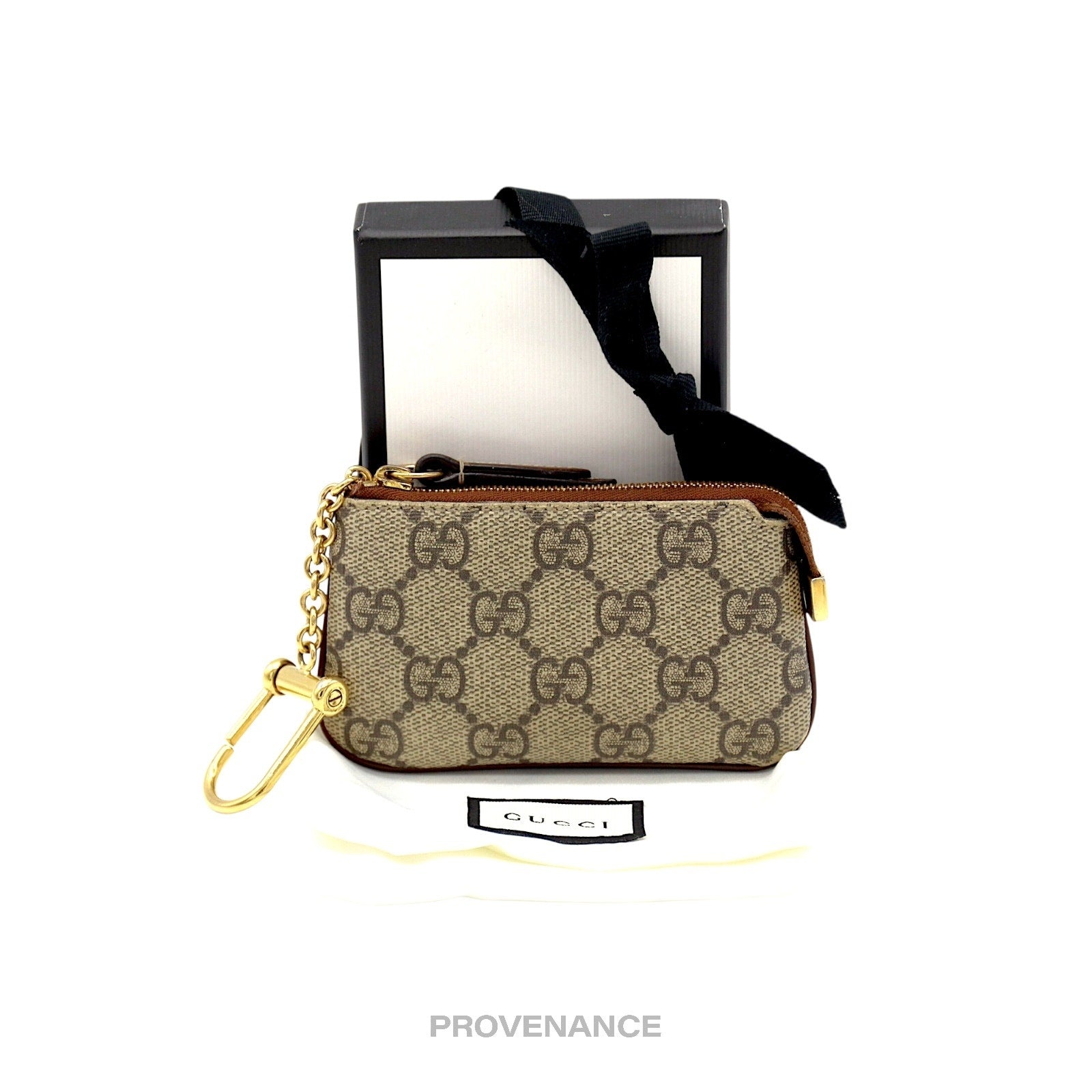 Gucci Key Pouch Cles - GG Supreme Brown - 1