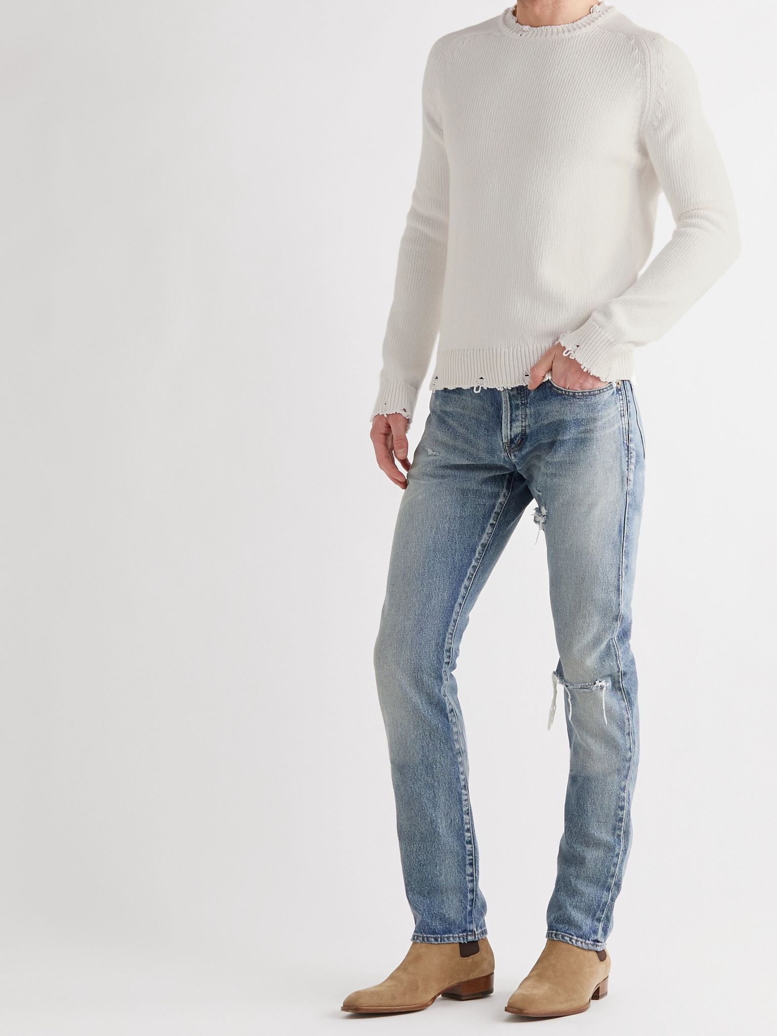 Distressed Cotton Sweater - 2