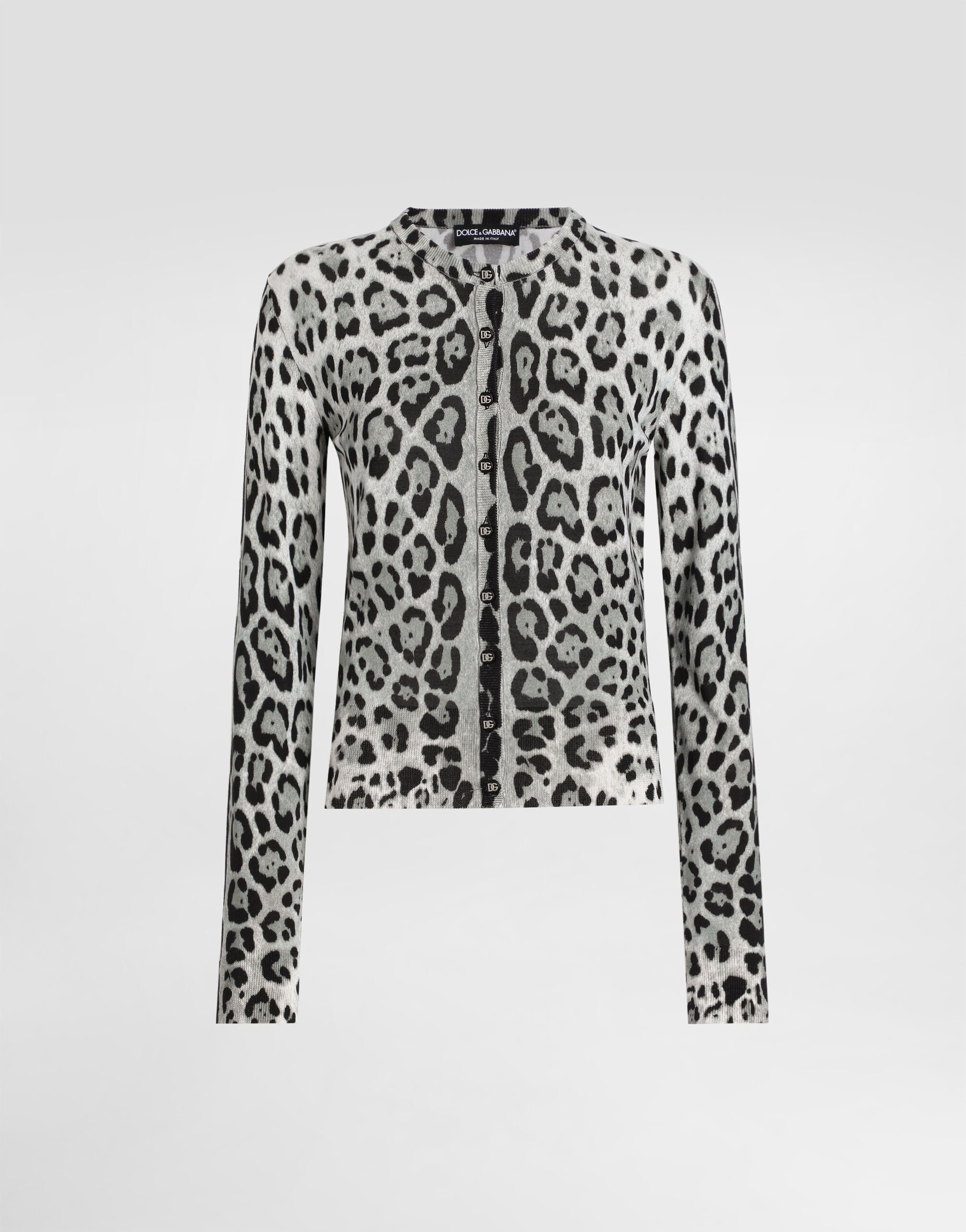 Leopard-print silk cardigan - 1