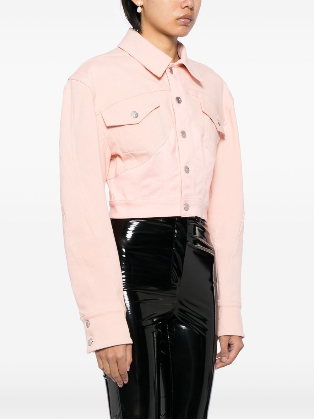 logo patch denim jacket - 3