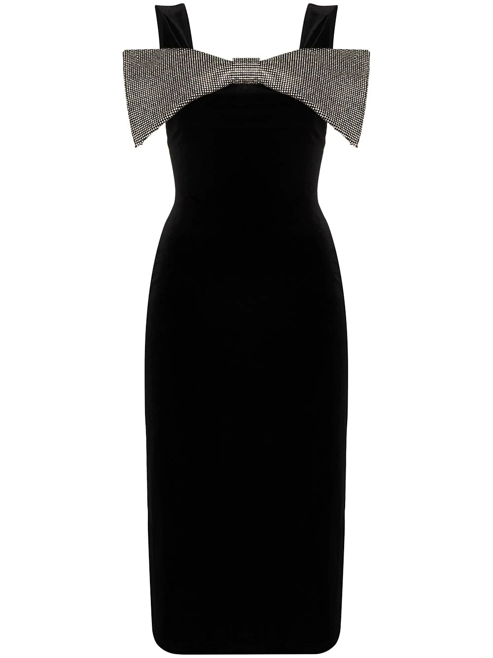 bow-detail midi dress - 1