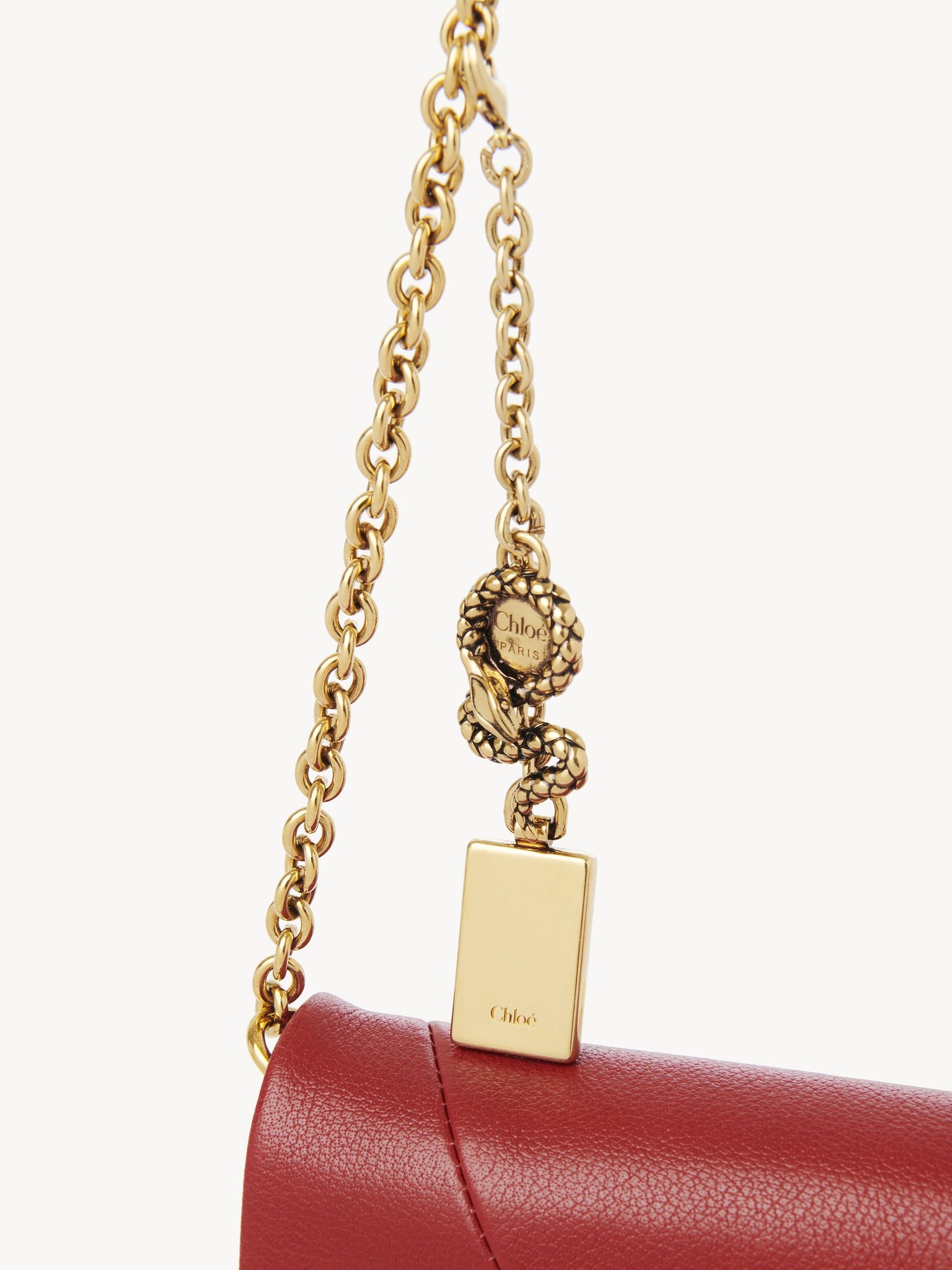 CHLOÉ SPIN FLAP WALLET ON CHAIN IN GRAINED LEATHER - 6