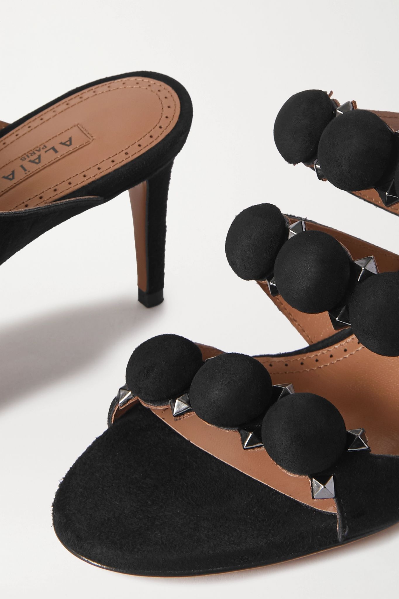 Bombe 75 studded suede mules - 4