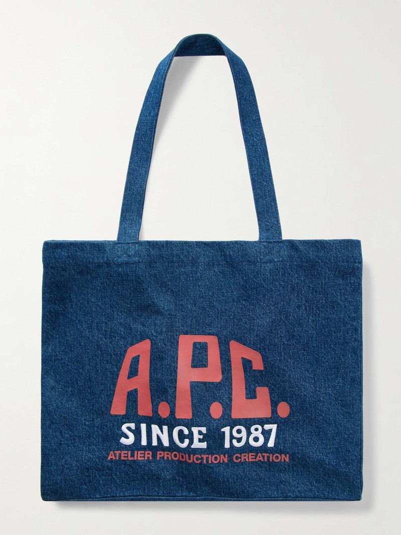 Diane Printed Organic Denim Tote - 1