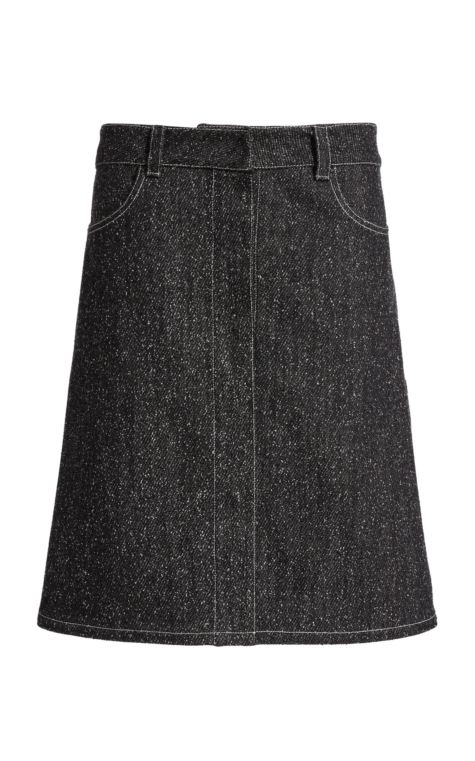 Denim Tweed Pencil Skirt - 1