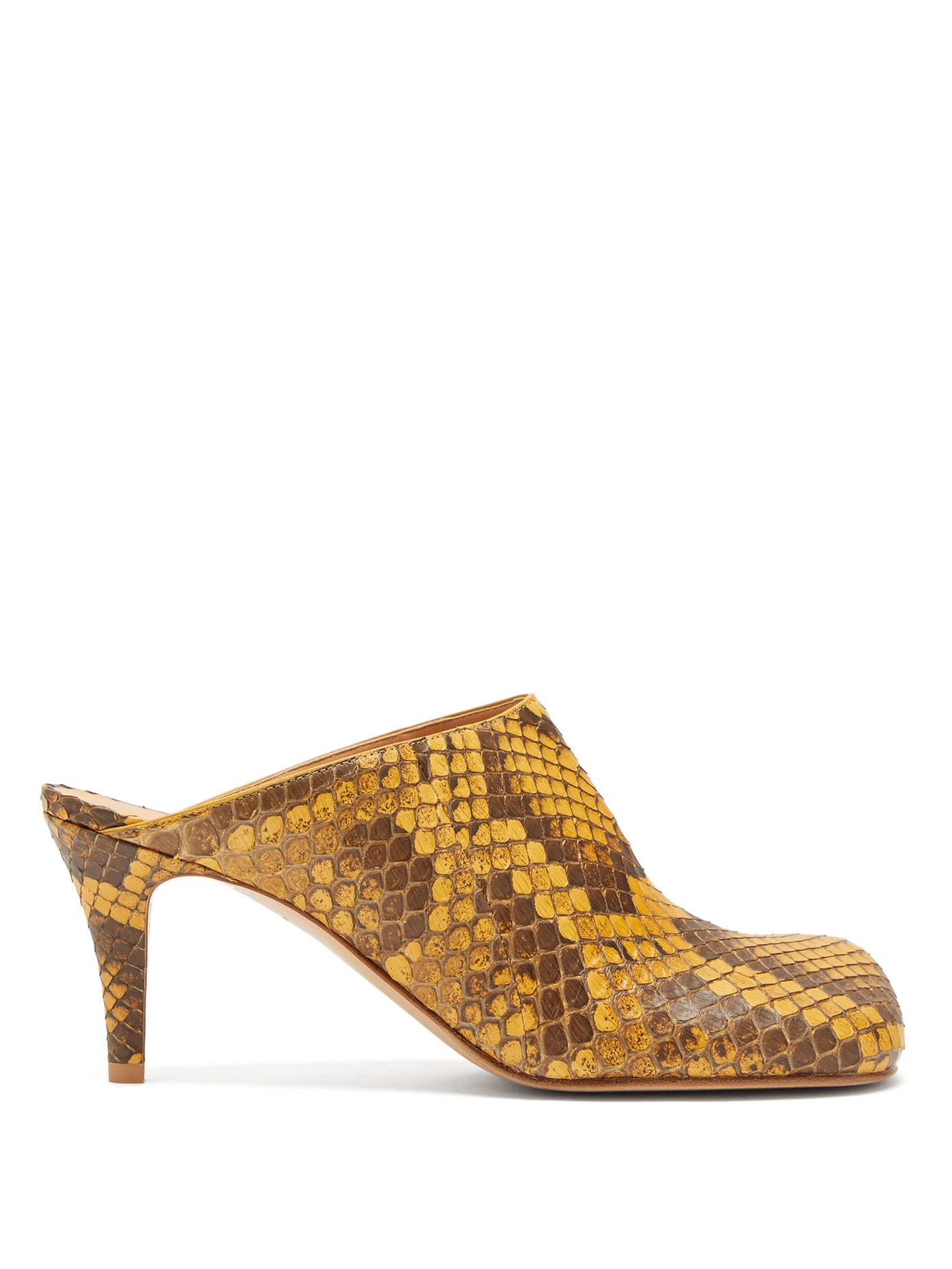 Square-toe python mules - 1