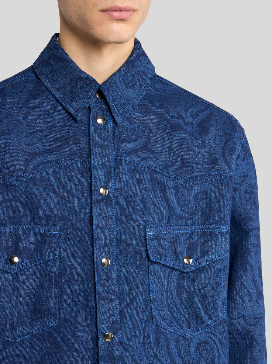 PRINTED DENIM OVERSHIRT - 2