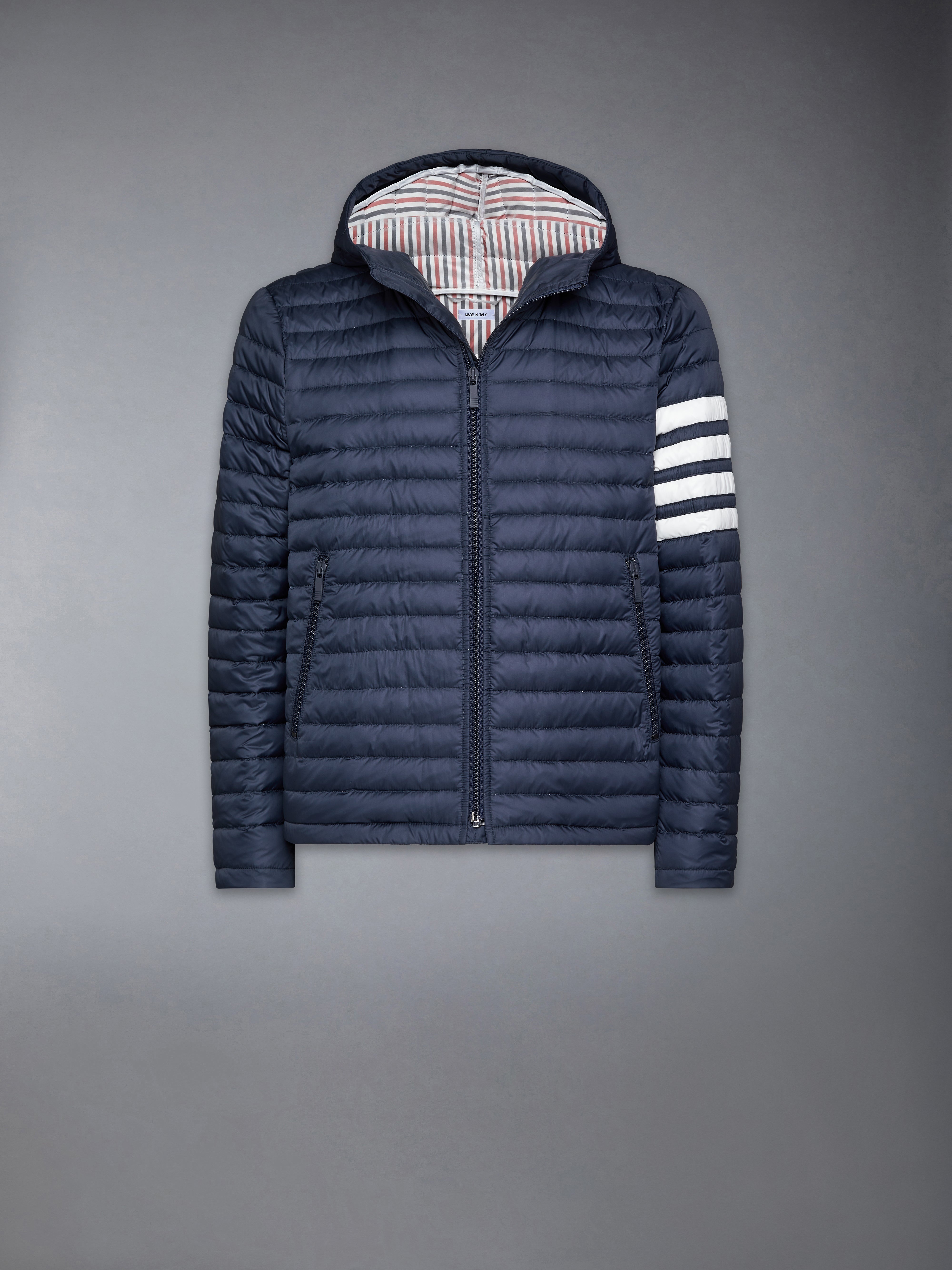 MATTE FINISH NYLON DOWN FILL QUILTED 4-BAR HOOD JACKET - 8