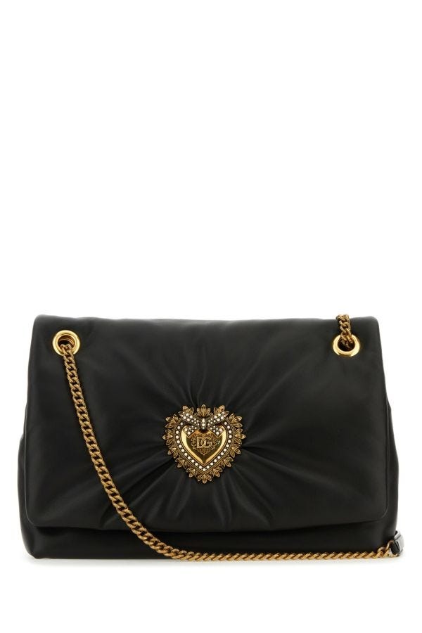 Dolce & Gabbana Devotion Medium Shoulder Bag Black Quilted Napa