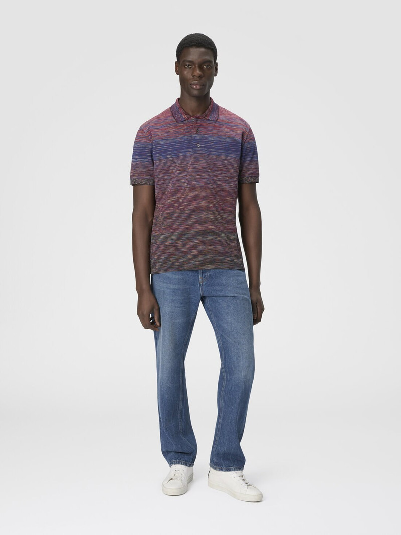 Missoni Short Sleeve Polo with Flame Knit outlook