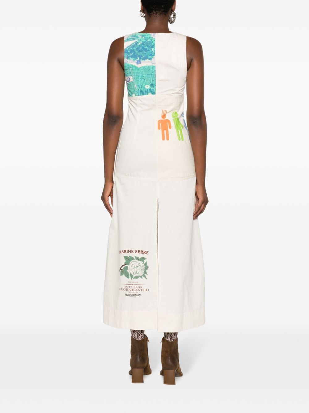 Regenerated Tote Bags Apron midi dress - 4