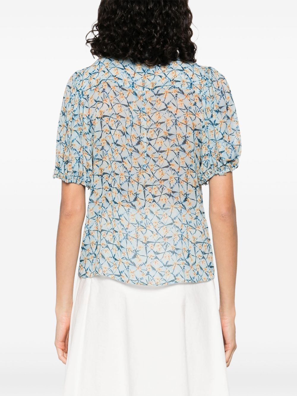 floral-print silk shirt - 4