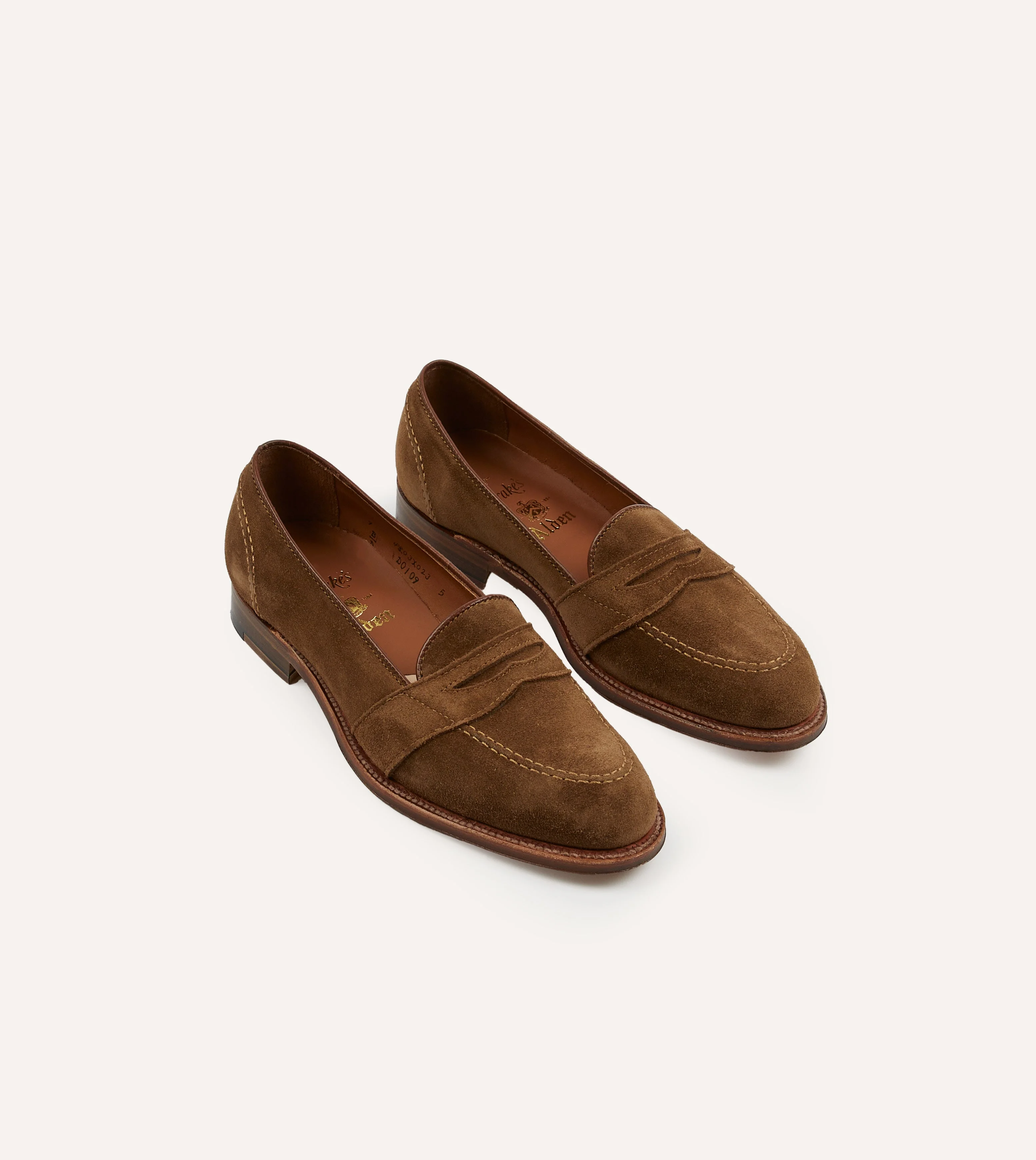 Alden Snuff Suede Full Strap Loafer - 1