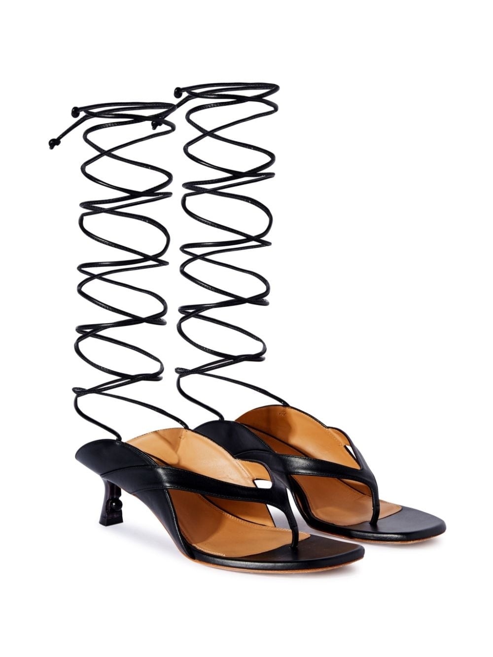 Lollipop lace-up leather sandals - 2
