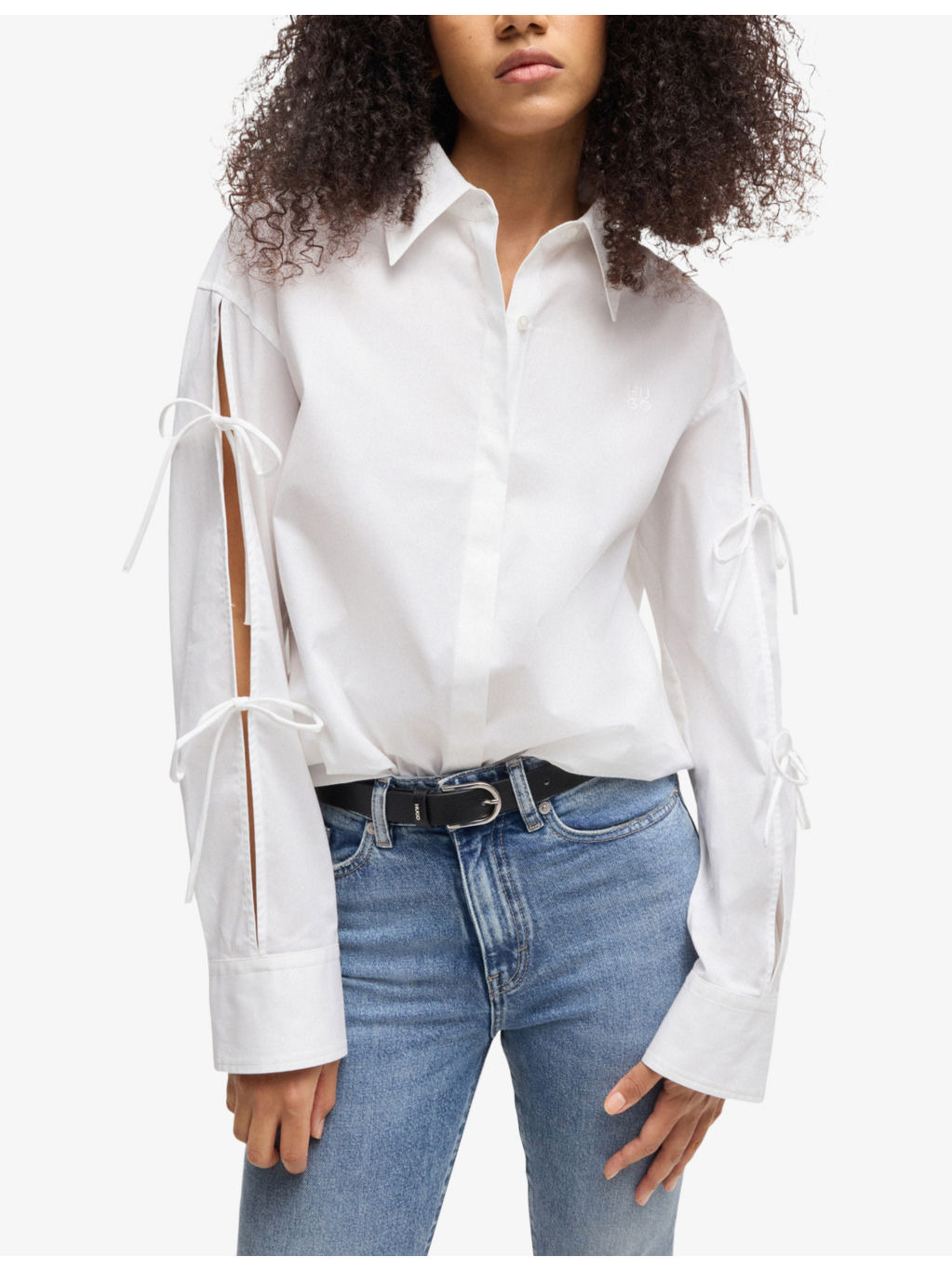 Bow-Embellished Long-Sleeve Cotton Shirt - 3