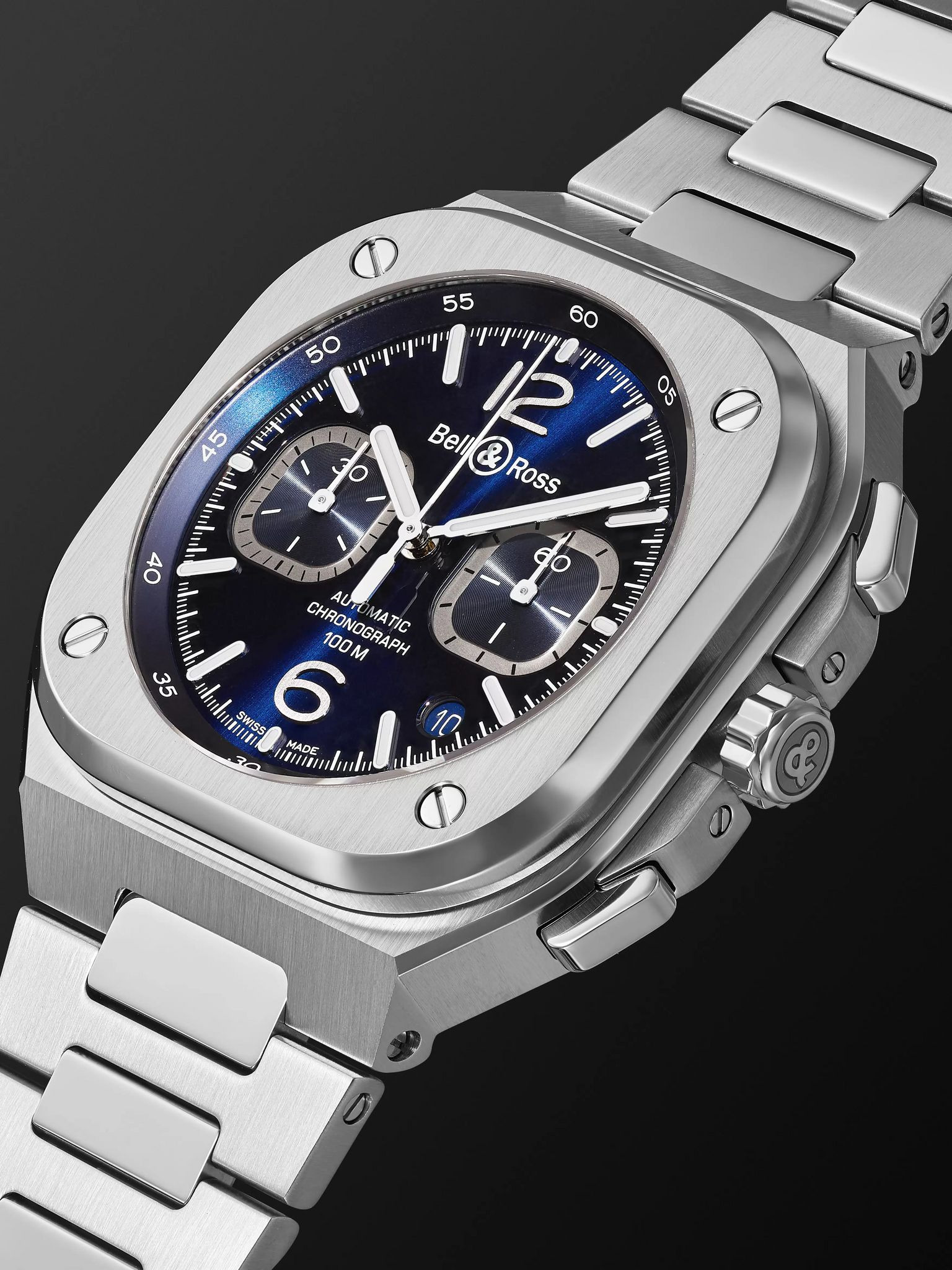 BR 05 Automatic Chronograph 42mm Stainless Steel Watch, Ref. No. BR05C-BU-ST/SST Blue - 4