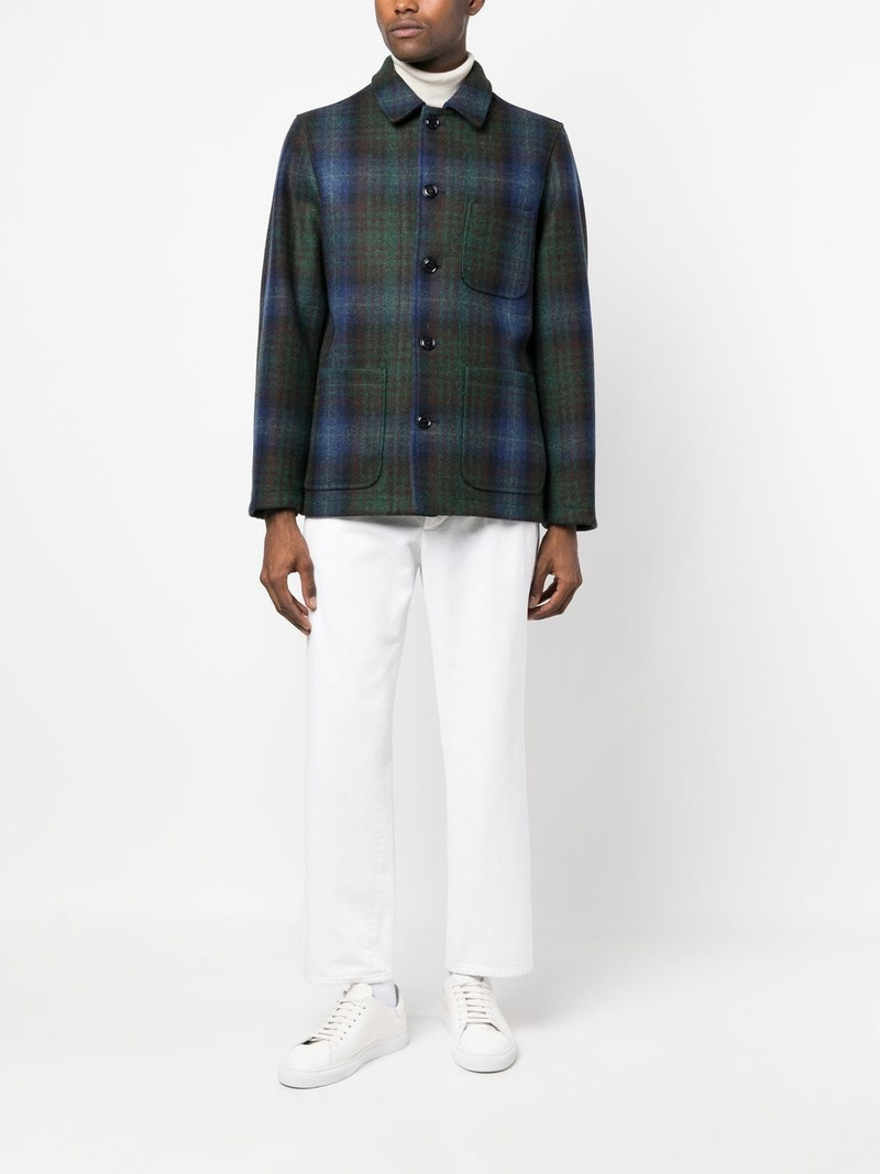 Aspesi plaid virgin-wool shirt jacket outlook