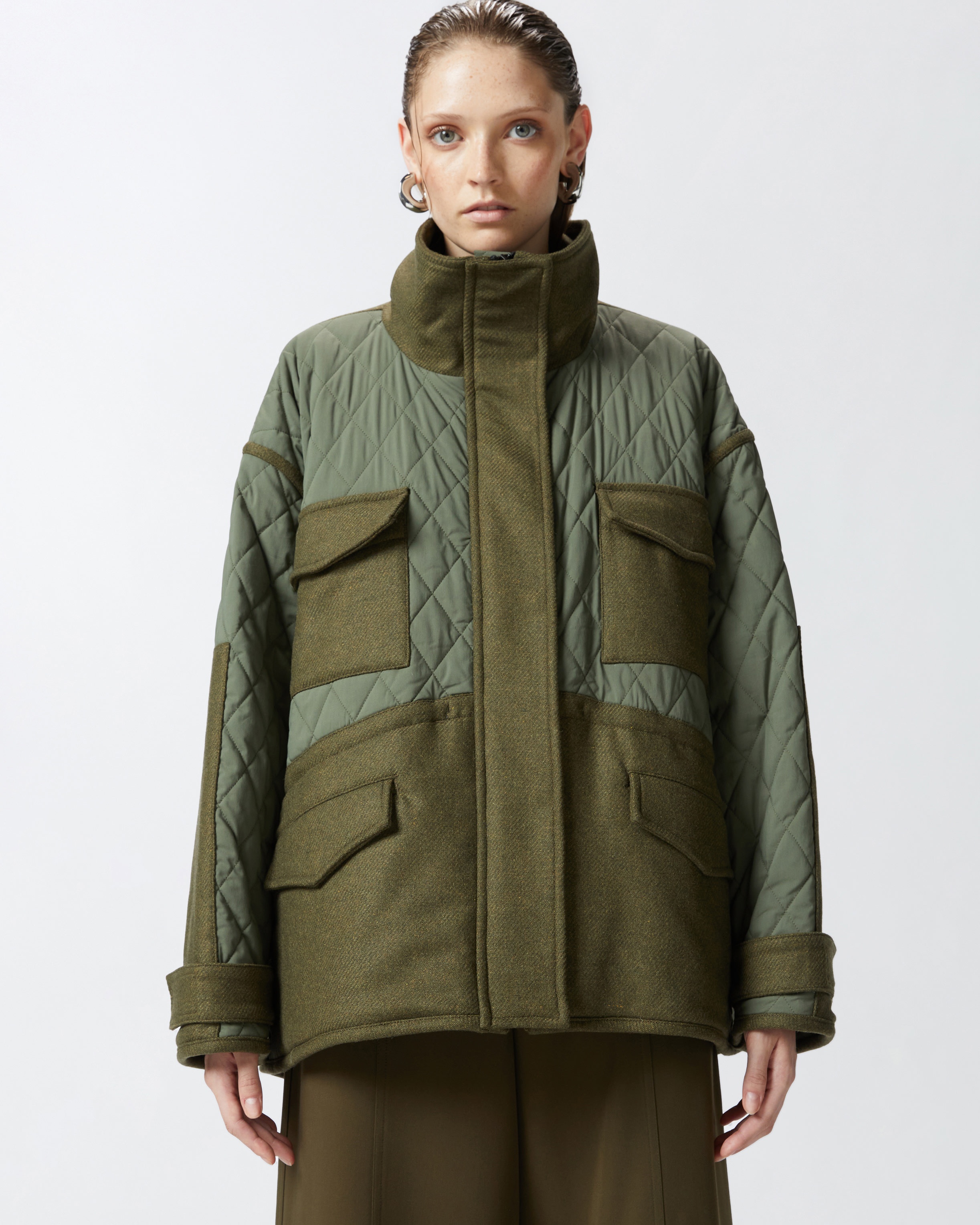 QUILTED PARKA WITH FELT DETAILS - 2
