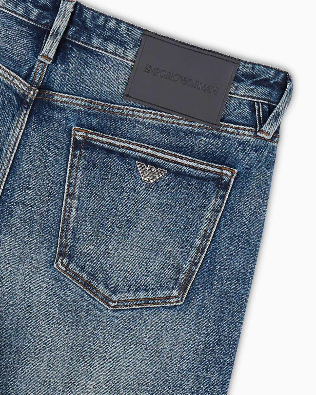 J75 Slim-fit, stone-washed denim jeans with whisker lines - 6