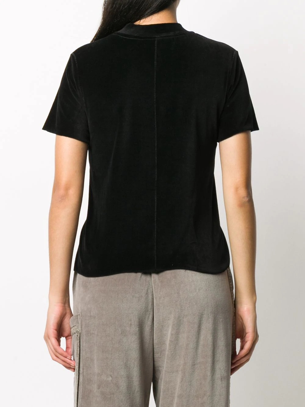 slit detail crew neck T-Shirt - 4