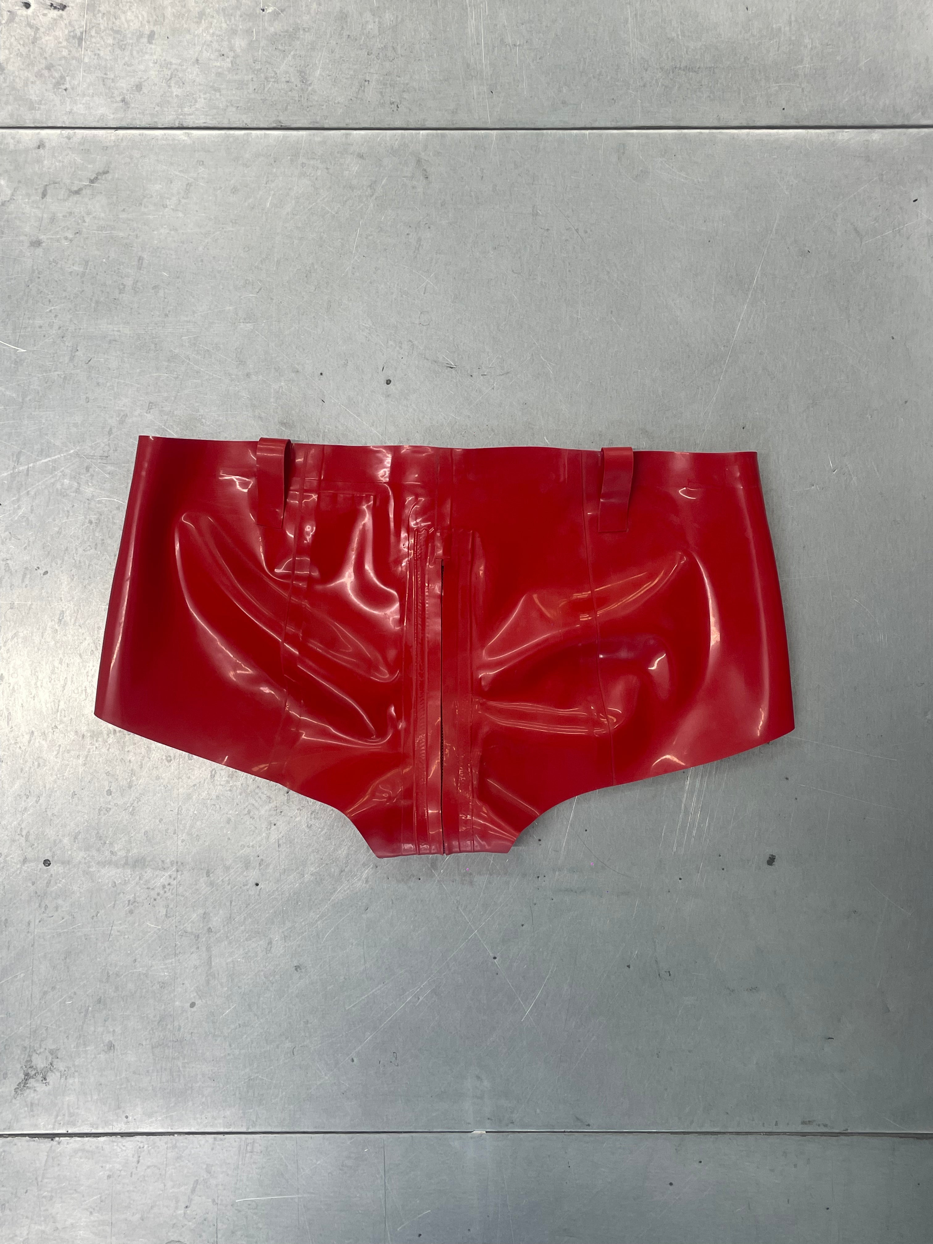 AGNES LATEX SHORTS RED - 2