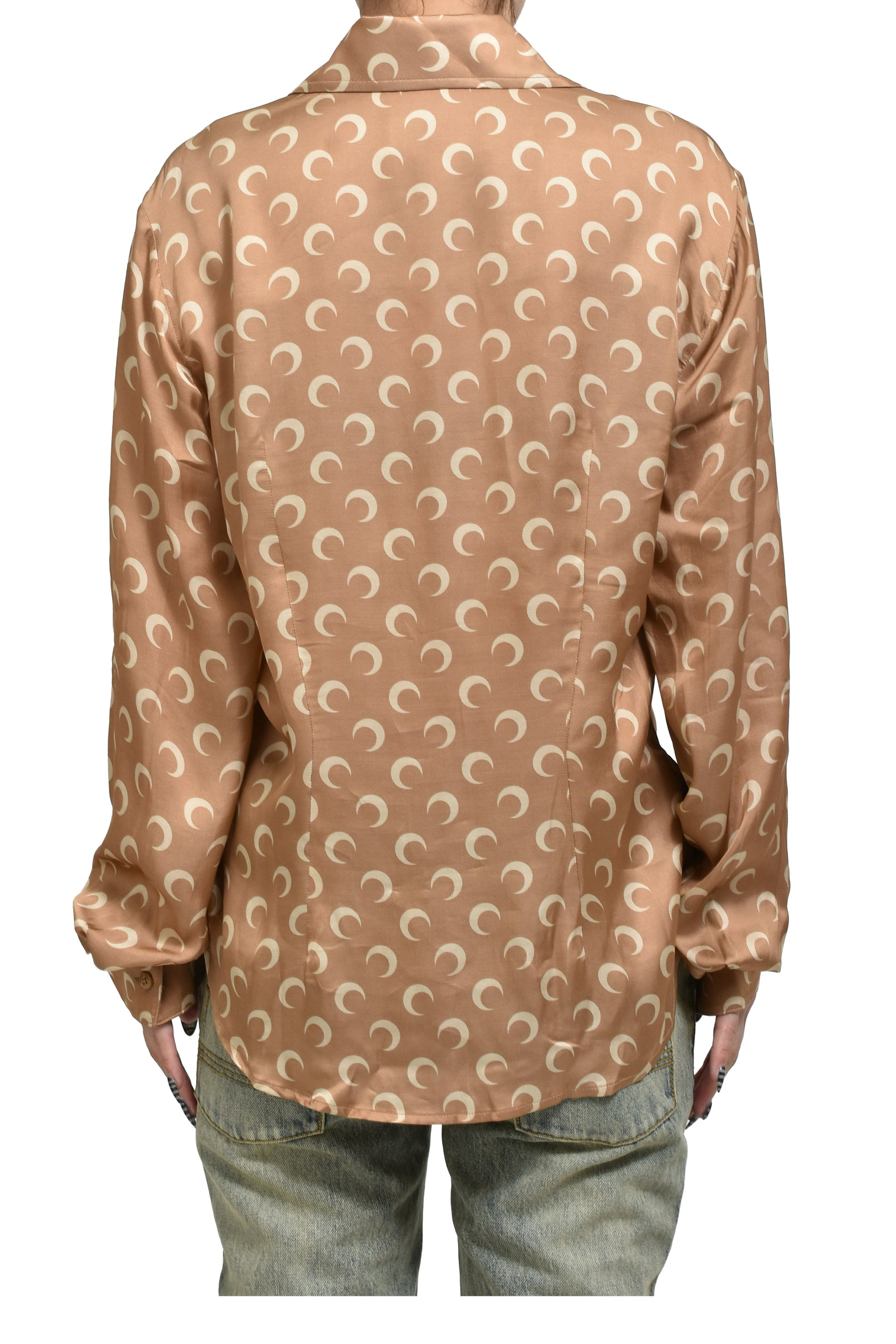 MOON SATIN SHIRT BLOUSE / D CAMEL - 2