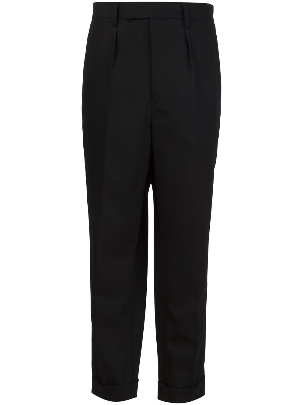 wide leg turn-up trousers - 1