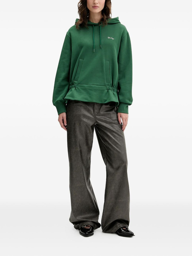 STINE GOYA drawstring-fastening ruffled hoodie outlook