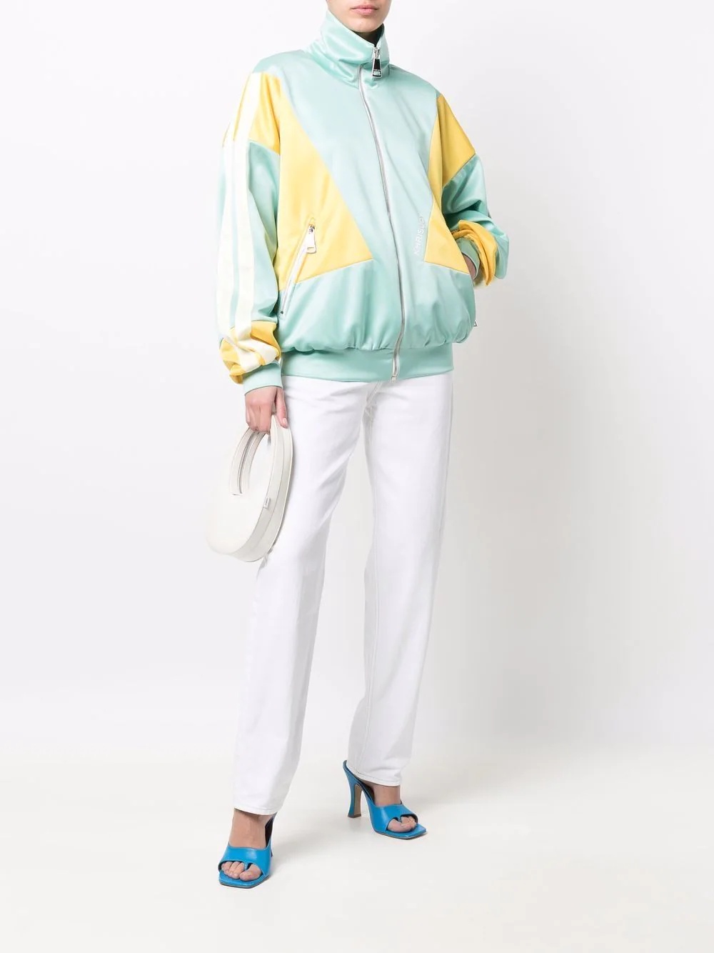 panelled zip-up track jacket - 2
