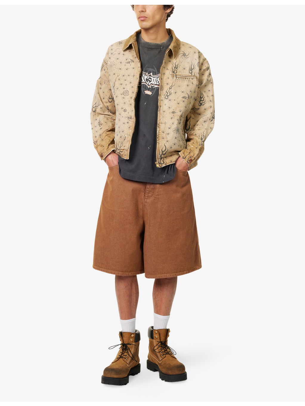 Dr Woo Printed Cotton Work Jacket - 2