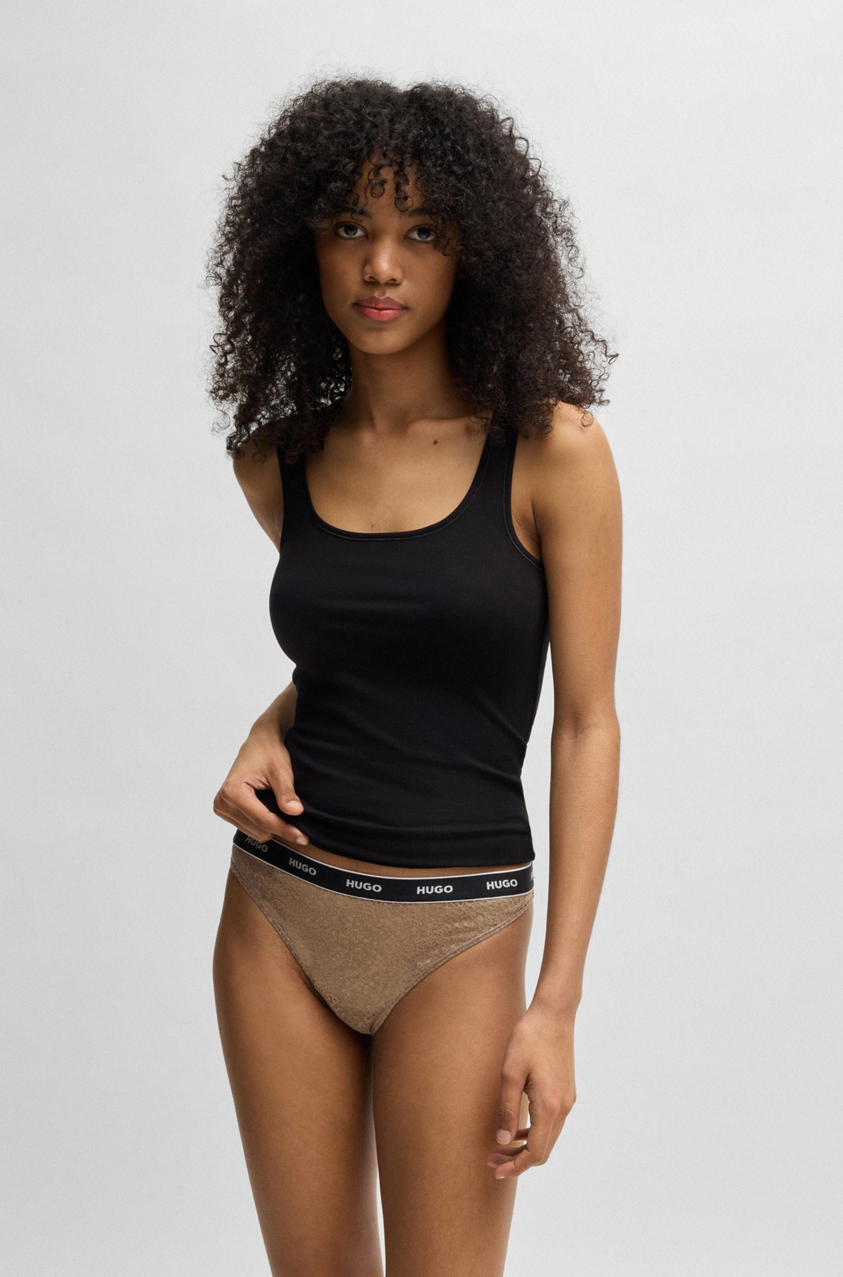 THREE-PACK OF THONGS IN STRETCH LACE - 7