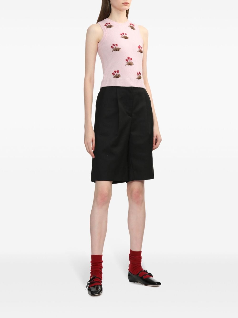 floral-appliqué vest - 2