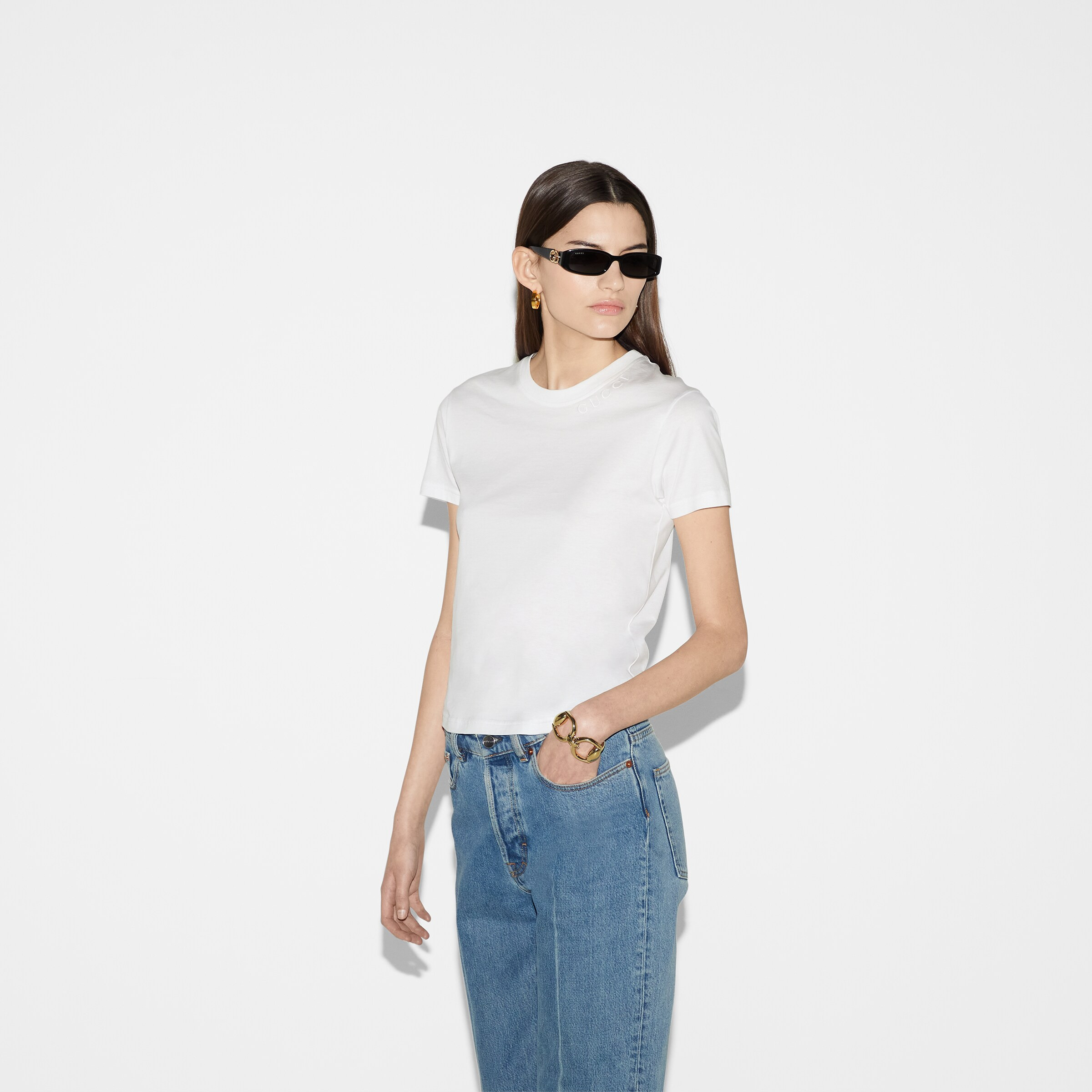 Cotton jersey T-shirt with embroidery - 3