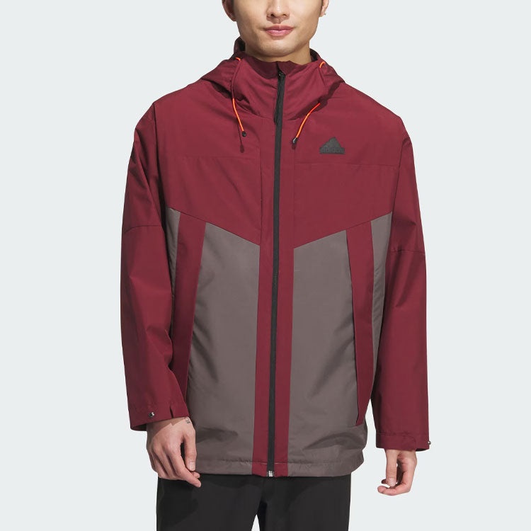 adidas City Escape Blocking Jacket Asia Sizing 'Red Grey' JE8577 - 3