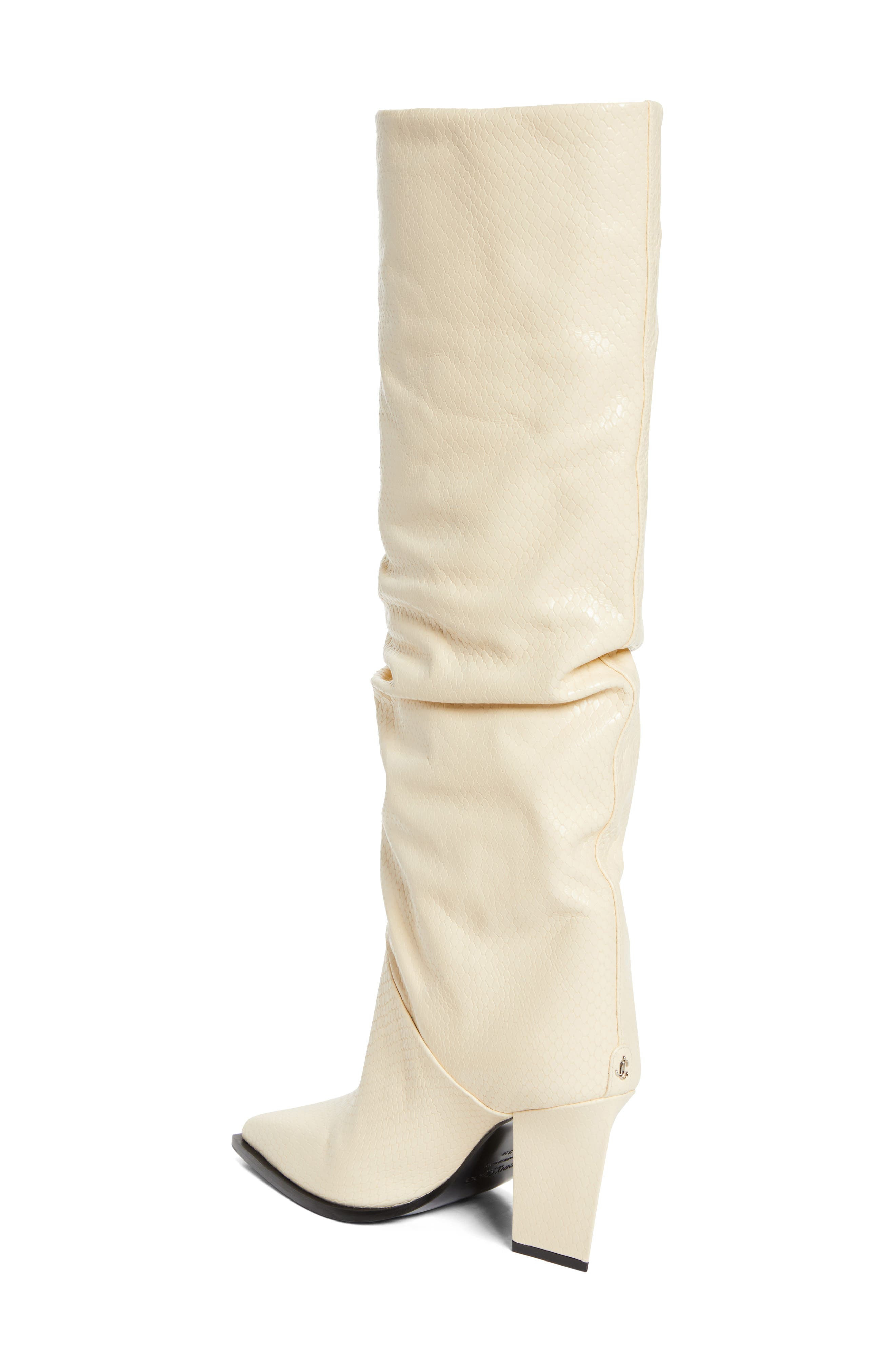 Jimmy Choo Hart Snakeskin Embossed Knee High Boot in Buttermilk at Nordstrom - 2