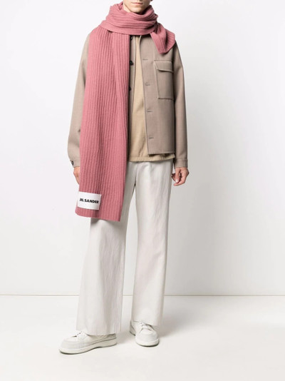 Jil Sander ribbed knit wool scarf outlook