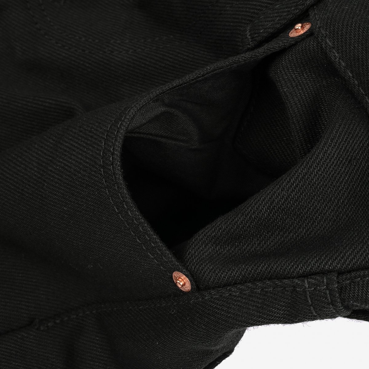 IH-777S-SB 21oz Selvedge Denim Slim Tapered Cut Jeans - Superblack Non-Fade - 15