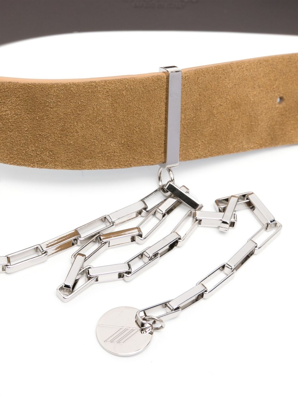 chain-detail logo-buckle suede belt - 2