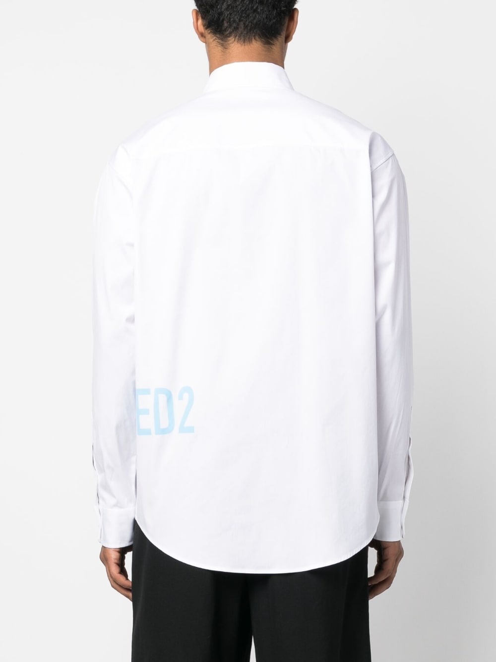 logo-print cotton shirt - 4