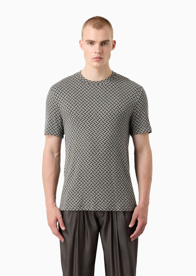 ASV stretch-viscose jacquard-jersey crew-neck jumper 2