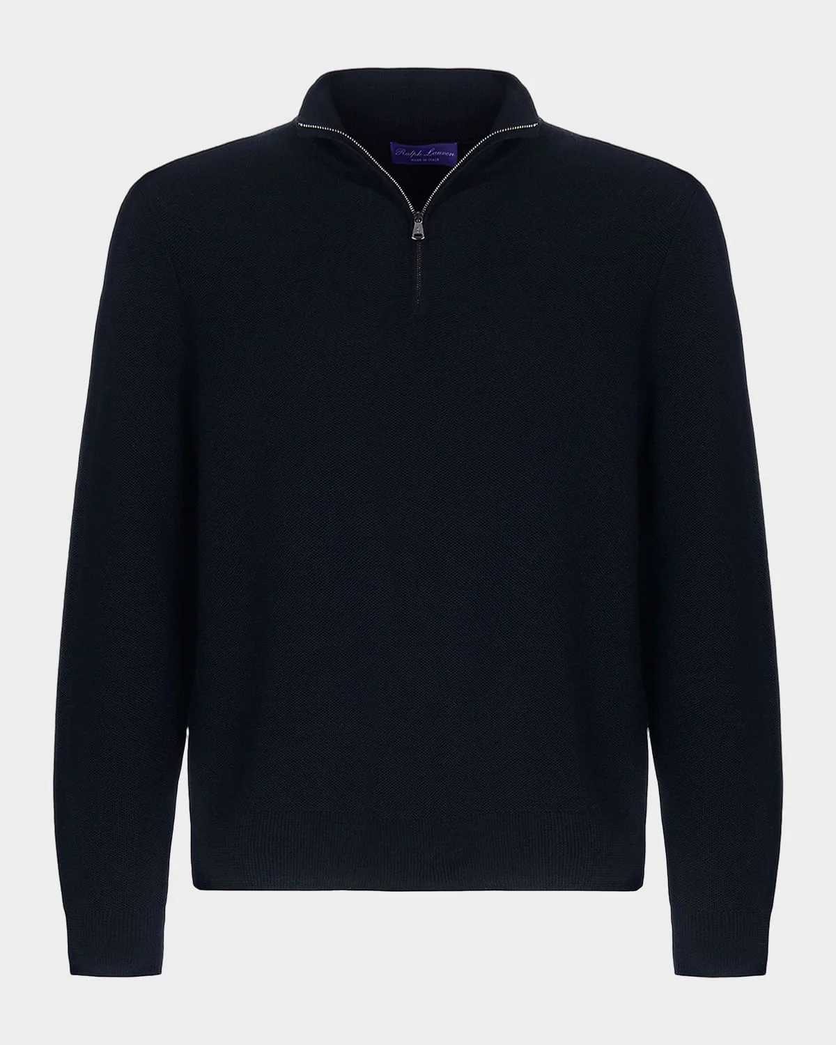 Piqué-Knit Wool Quarter-Zip Sweater - 1