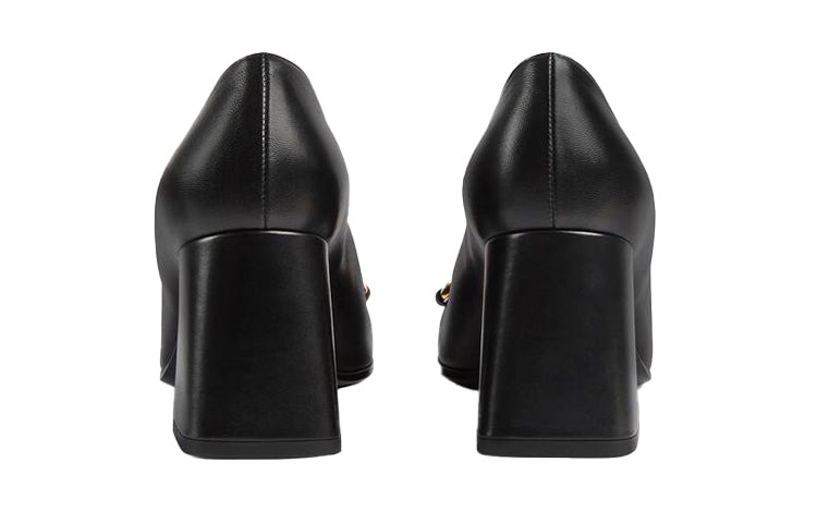 (WMNS) Gucci Mid-heel Pump with Horsebit 'Black Leather' 643886-C9D00-1000 - 4
